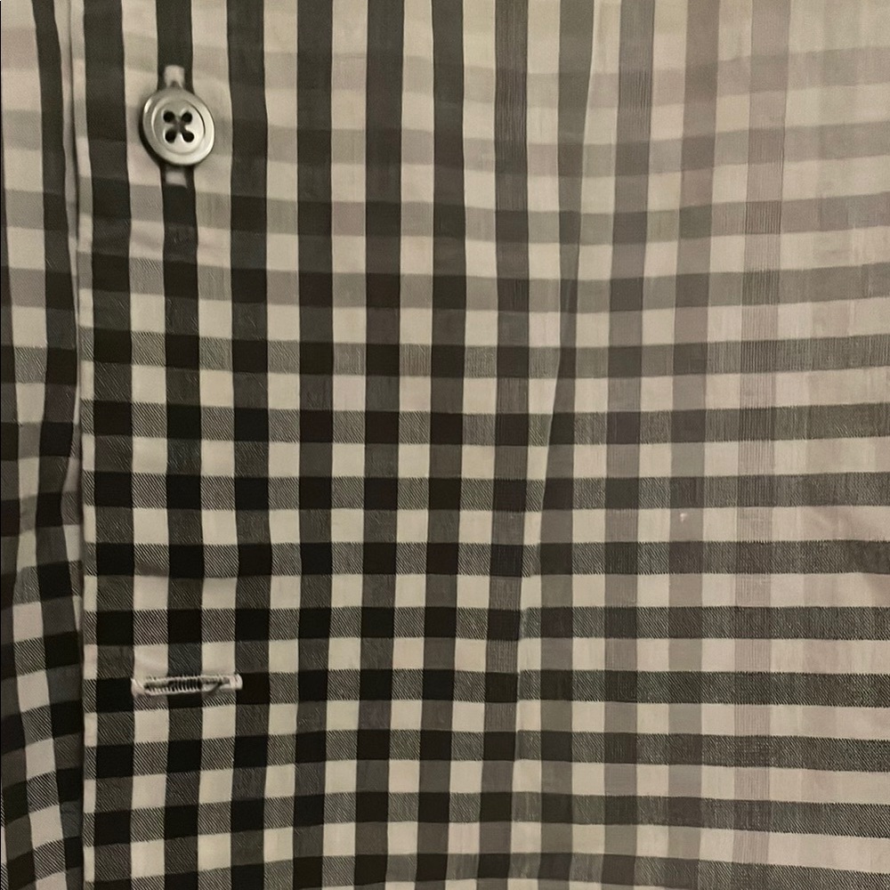 Black and White Checkered Men's Shirt - Picture 2 of 4